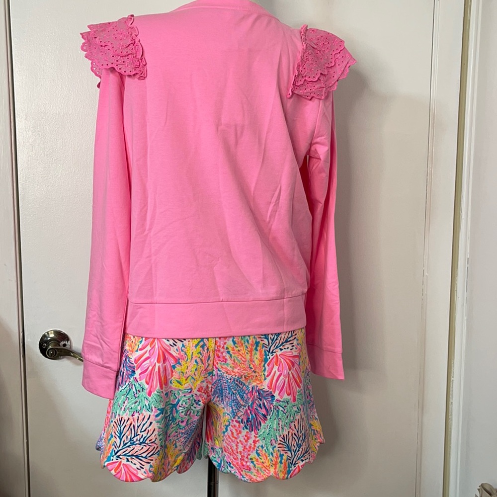 Sweatshirt - Lilly Pulitzer Deva Sweatshirt- pink shandy LP28 - Picture 2 of 11